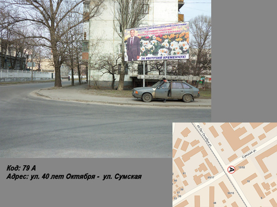 Фото рекламної площини за адресою ул. 40 лет Октября - ул. Сумская