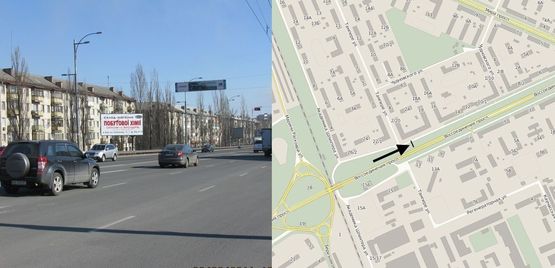 Фото рекламной плоскости по адресу Воз'єднання, 20/2 (у напрямку Ленінградської пл.)