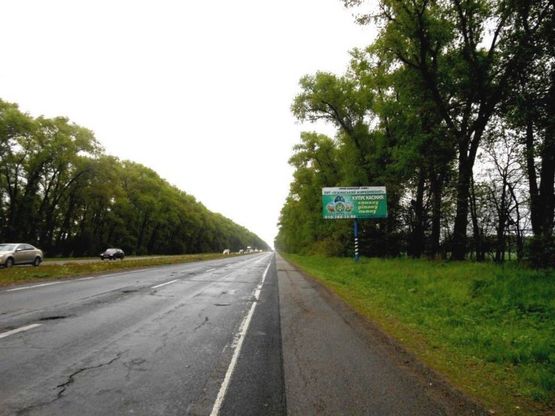 Фото рекламной плоскости по адресу Чернігівська траса, М-01, км 49+900 право, перед поворотом на с. Рудня