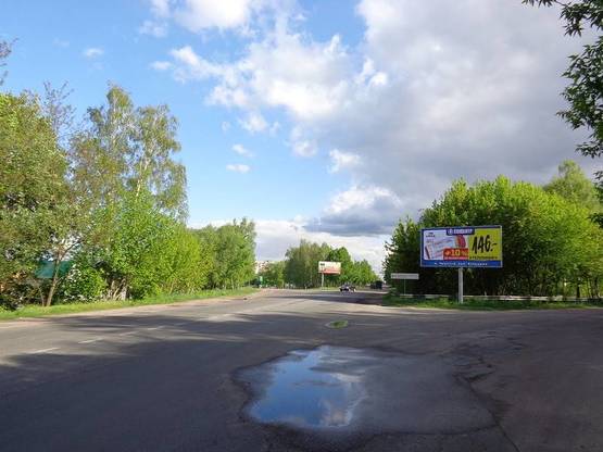 Фото рекламної площини за адресою Пр-т Миру, вїзд до міста зі сторони м.Гомель (права сторона, за поворотом до мікрорайону "Масани")