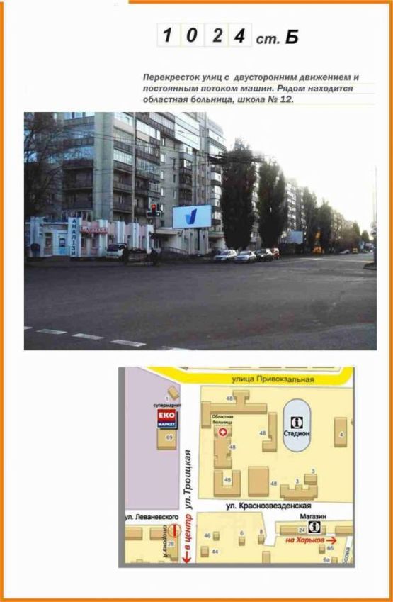 Фото рекламной плоскости по адресу ул.Леваневского - ул. Троицкая