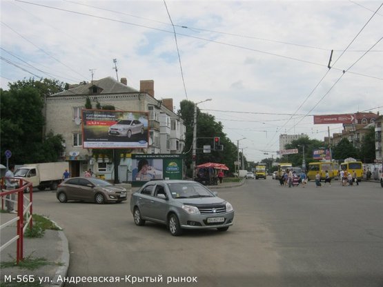 Фото рекламной плоскости по адресу ул. Андреевская- ул. 50 лет Октября(Колхозный рынок)