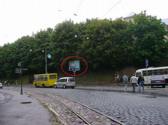 Фото рекламной плоскости по адресу вул.Коперніка - вул. Ст. Бандери (друк на банері)