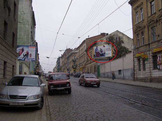 Фото рекламной плоскости по адресу Городоцька, 62-64(з центру)
