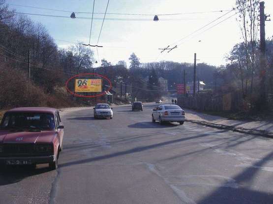 Фото рекламной плоскости по адресу Стуса, нижче будинку 47 (з центру)