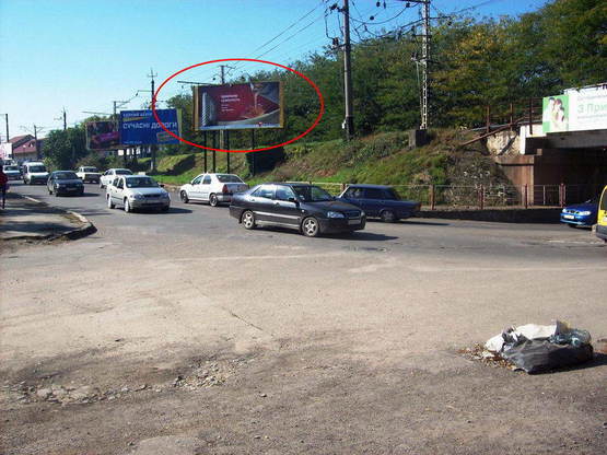 Фото рекламной плоскости по адресу Вул. Анкудінова - вул. Руська в зоні переїзду по вул.Гагаріна ст. А