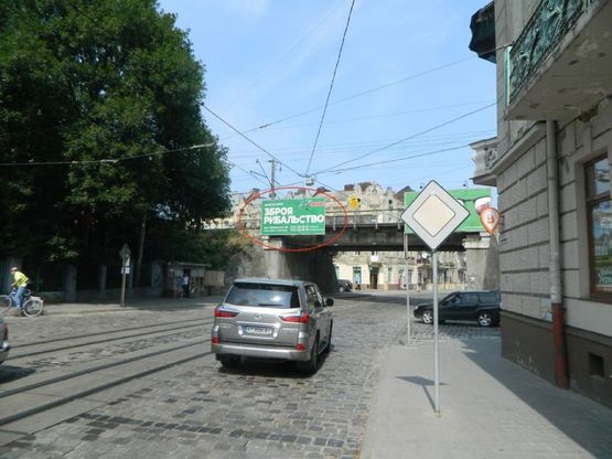 Фото рекламной плоскости по адресу Замарстинівська (міст) з центру, лівий 1