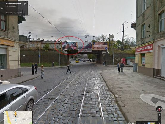 Фото рекламной плоскости по адресу Замарстинівська (міст) до центру, лівий