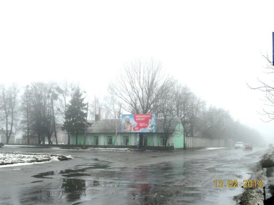 Фото рекламной плоскости по адресу м. Умань, вул. Залізнична,1б, (ж/д вокзал), з (вул. Жовтневої революції) вул. Незалежності