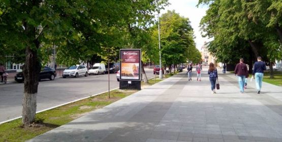 Фото рекламной плоскости по адресу ул. Соборная (Ленина) 12/16 (А) (возле бара БЕЛАРУСЬ, к Европе)