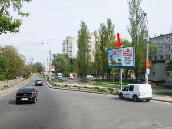 Фото рекламної площини за адресою Науки пр-т 86, возле ул.Учебной, из центра