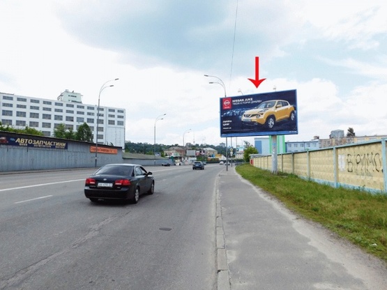 Фото рекламной плоскости по адресу Набережно-Луговая ул. 76, до пересечения с ул.Межигорской, из центра