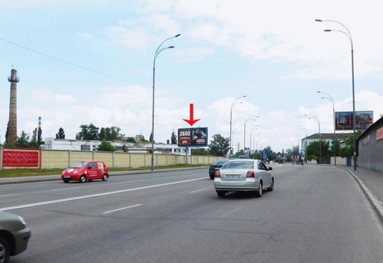 Фото рекламної площини за адресою Набережно-Луговая ул. 76, до пересечения с ул.Межигорской, в центр