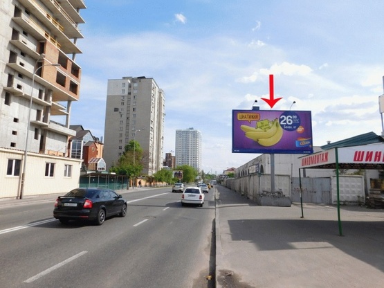 Фото рекламної площини за адресою Боженко ул., возле ул.Ямская 59, за перекрестком, из центра