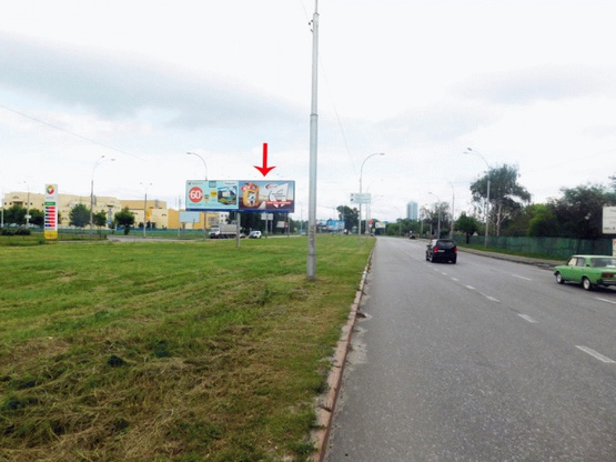 Фото рекламной плоскости по адресу Кольцевая дорога, возле ул.Краснознаменная, за АЗС "Атрио", от Одесской пл.