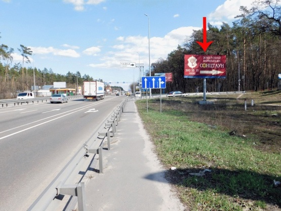 Фото рекламной плоскости по адресу Победы пр-т, въезд, автодром Чайка, к ст.м.Житомирская, в центр