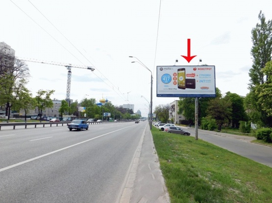 Фото рекламной плоскости по адресу Победы пр-т 122, к ст.м.Житомирская, из центра