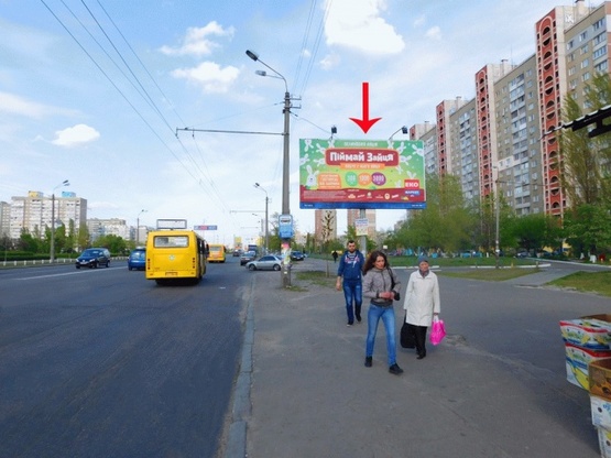 Фото рекламной плоскости по адресу Маяковского пр-т, возле ул.Архитектора Николаева, от Керченской пл., из центра