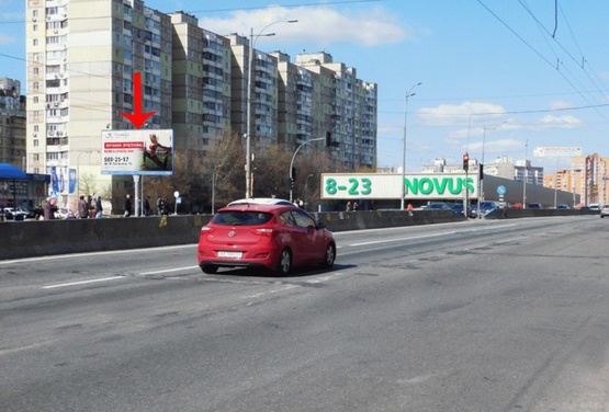 Фото рекламної площини за адресою Палладина Академика пр-т, в сторону ст.м.Академгородок, от пр-та Победы