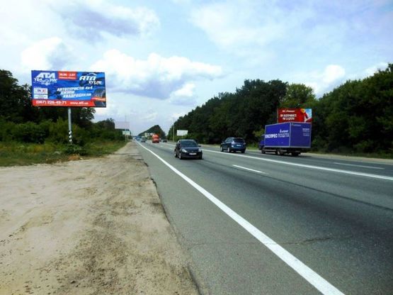 Фото рекламной плоскости по адресу м. Бориспіль, траса М 03, км 34+100 право, перед "Нова Лінія", виїзд з Борисполя