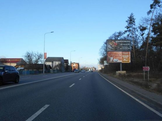 Фото рекламной плоскости по адресу смт. Гостомель, траса М-07 Київ-Ковель, км 22+050 право, вул. Кулішова, 13