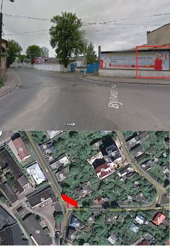 Фото рекламной плоскости по адресу вул. Татарська - підйом на "горбатий міст" (правий)