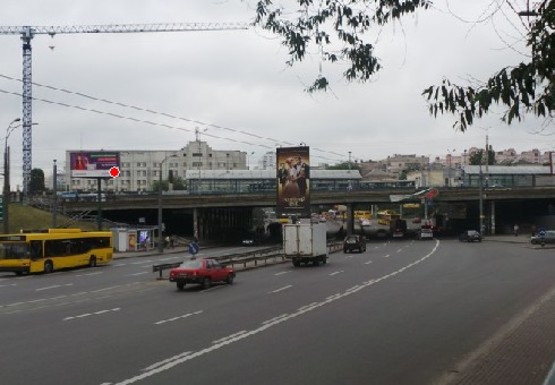 Фото рекламной плоскости по адресу Борщаговская ул. - Вадима Гетьмана ул.