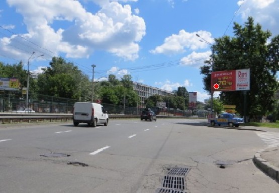 Фото рекламной плоскости по адресу Борщаговская ул., 115 - Полевая ул.