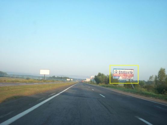 Фото рекламной плоскости по адресу м. Бровари, траса М-01, об'їзд м. Бровари, км 22+330 ліво, 2,5 км до повороту на ЖК "Скандія"