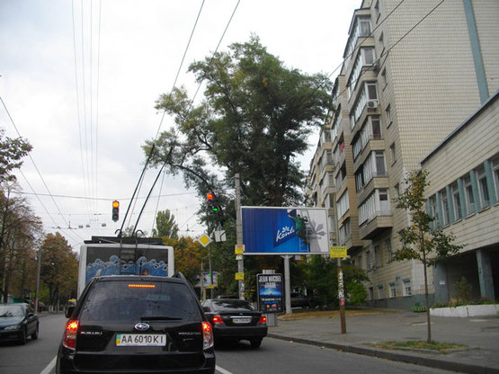 Фото рекламной плоскости по адресу ул. Мельникова,18 \ ул. Герцена на светофоре