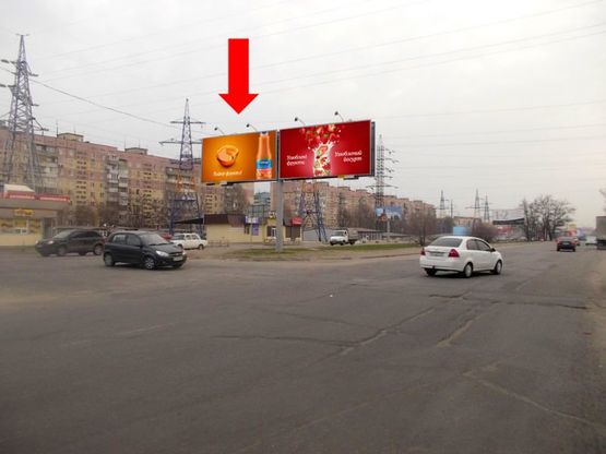 Фото рекламной плоскости по адресу Донецкое шоссе, рынок "Березинский", разделитель, в центр, левый