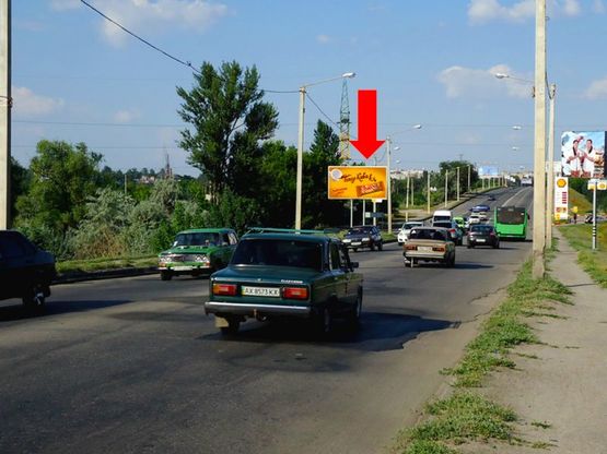 Фото рекламной плоскости по адресу Полтавский шлях, возле гидропарка, в центр