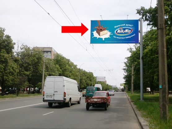 Фото рекламної площини за адресою Героев Сталинграда пр., 154, из центра