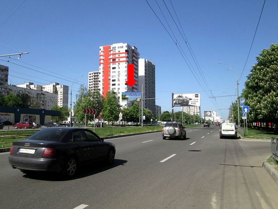 Фото рекламной плоскости по адресу Победы пр., 61, разделитель, из центра