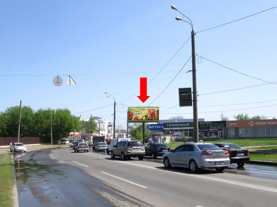 Фото рекламної площини за адресою Матюшенко ул., 7Б, ст. м. "Киевская", в сторону Шевченко ул.