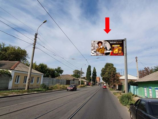 Фото рекламной плоскости по адресу Гольдберговская ул. (бывш. ул. 1й конной армии), 62, в сторону Грековской ул.