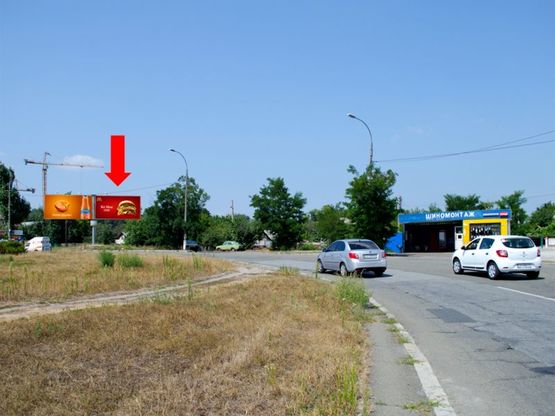Фото рекламної площини за адресою Шептицкого ул. (бывш. Луначарского ул.) (въезд в Русановские сады), правый