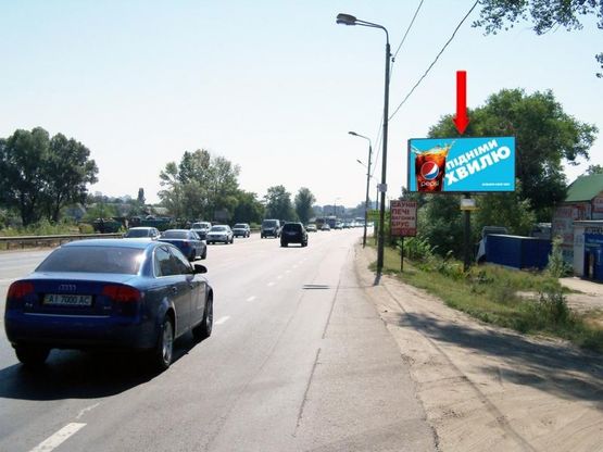 Фото рекламної площини за адресою Кольцевая дорога, за Жулянским мостом над железной дорогой, в сторону пл. Одесская, "Эпицентр", "Метро"