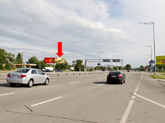 Фото рекламной плоскости по адресу Столичное шоссе, за мостом по Заболотного ул., в сторону Конче-Заспы, правый