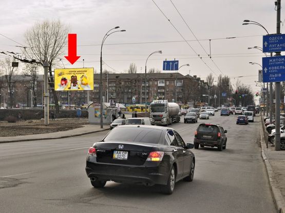 Фото рекламной плоскости по адресу Мельникова ул. / Телиги ул., ст. м. "Дорогожичи", из центра