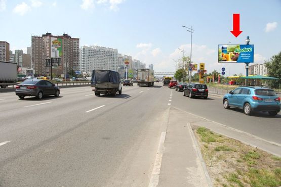 Фото рекламной плоскости по адресу Бажана пр., ст. м. "Позняки", перед АЗС "КЛО", в центр