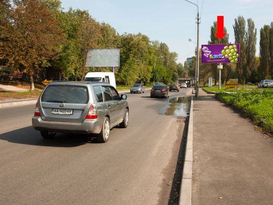 Фото рекламной плоскости по адресу Отрадный пр., 107, в сторону Борщаговская ул.