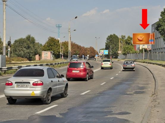 Фото рекламної площини за адресою Воздухофлотский пр., 50м до жд переезда, в сторону центра, аэропорта Киев