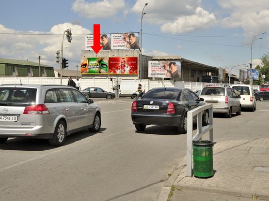 Фото рекламної площини за адресою Новоконстантиновская ул., 2А, напротив АЗС "WOG", фасад, левый, в сторону Электриков ул.