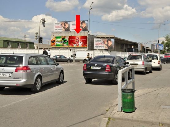 Фото рекламной плоскости по адресу Новоконстантиновская ул., 2А, напротив АЗС "WOG", фасад, правый, в сторону Электриков ул.