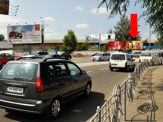 Фото рекламной плоскости по адресу Межигорская ул. / Электриков ул., правый, в сторону Оболони