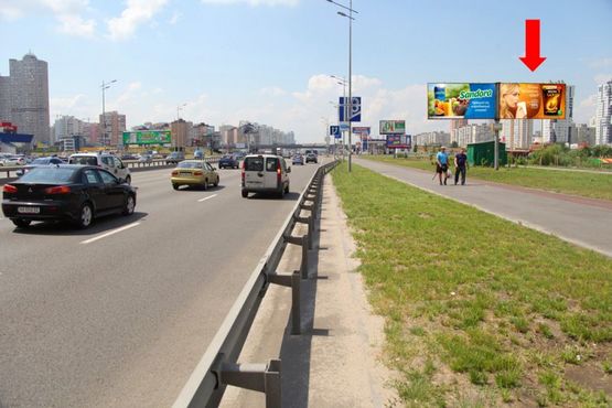 Фото рекламної площини за адресою Бажана пр., ст. м. Позняки, правый, в сторону ст. м. "Позняки"
