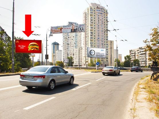 Фото рекламной плоскости по адресу Героев Сталинграда пр., 48 / Героев Днепра ул., в сторону Оболонский пр.