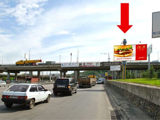 Фото рекламной плоскости по адресу Столичное шоссе, ст. м. "Выдубичи" (под Южным мостом), в сторону Конче-Заспы