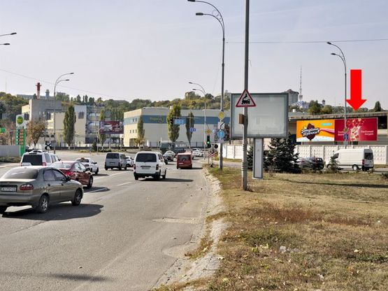 Фото рекламной плоскости по адресу Межигорская ул. / Новоконстантиновская ул., в сторону Оболони, Бандеры пр. (бывш. Московский пр.), правый